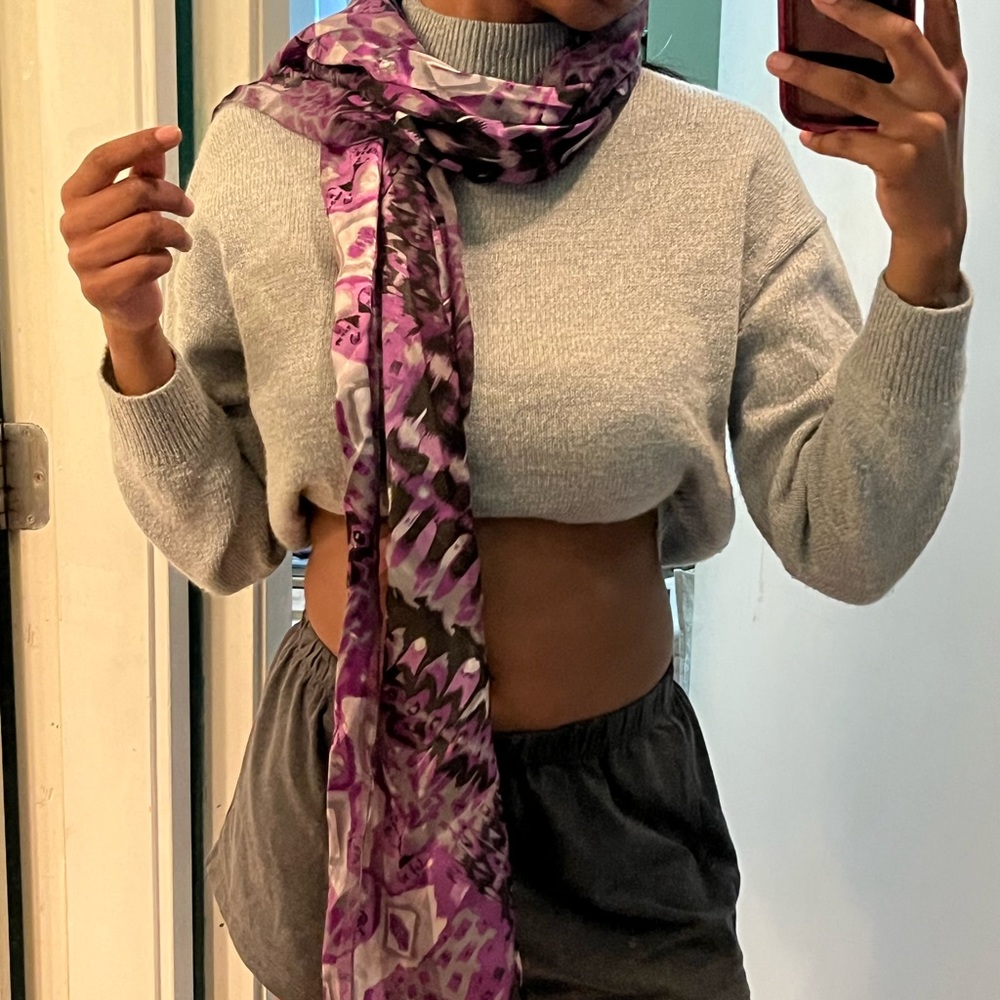 2 for $12 Purple leopard abstract scarf